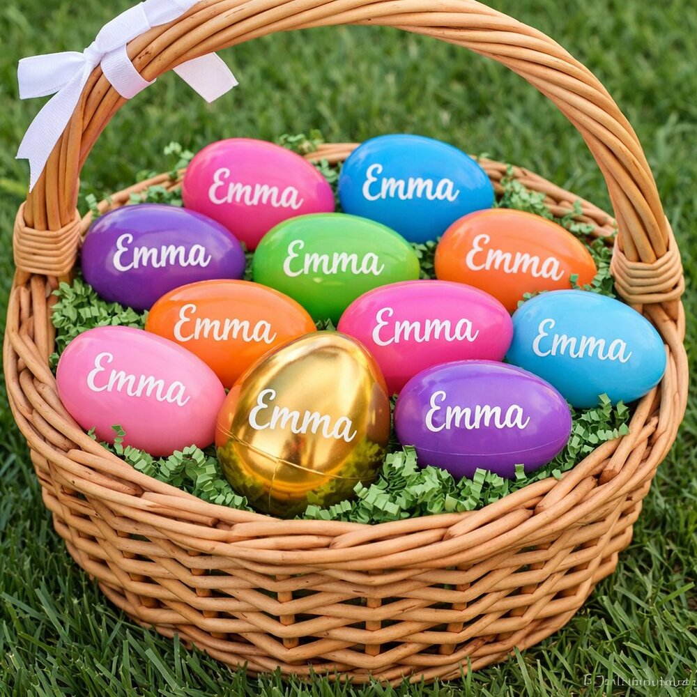 Custom Personalized Easter Eggs – 12-Pack with One Golden Egg